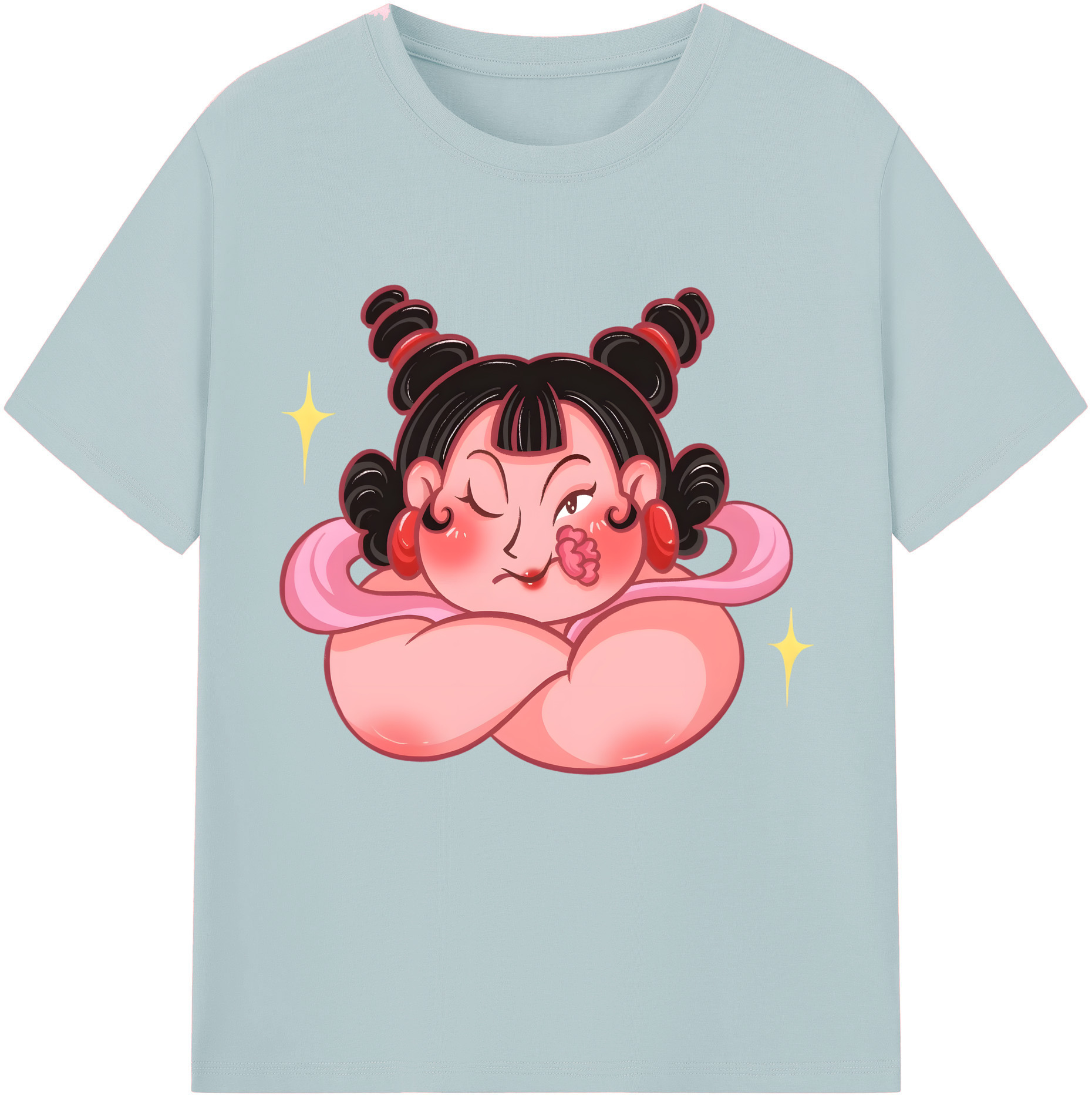 （画像用） Ne Zha 2 ナタ 魔童の大暴れ 綿100％半袖Tシャツ（フロントプリント）